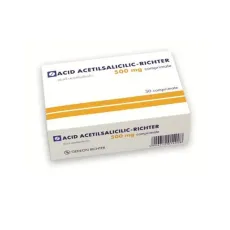 Acid acetilsalicilic tamponata 500 mg x 30 comprimate, Richter Acid acetilsalicilic tamponata 500 mg x 30 comprimate, Richter