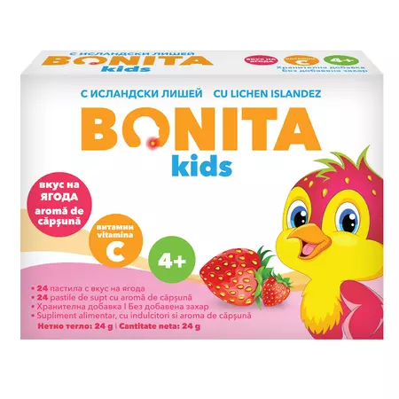 Bonita Kids Capsuni x 24 pastile Bonita Kids Capsuni x 24 pastile